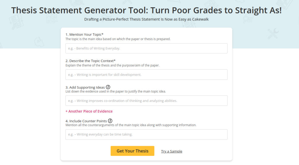 Thesis Statement Generator Tool